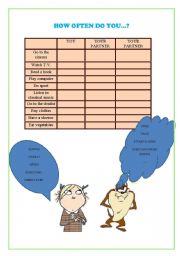 English Worksheet: HOW OFTEN DO YOU...?FREQUENCY ADVERBS