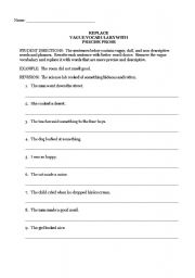 English worksheet: Descriptive language