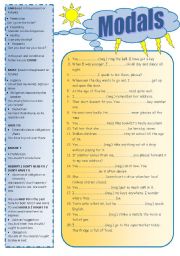 English Worksheet: Modals