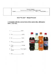 English worksheet: present simple-likes and dislikes