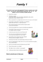 English Worksheet: Family Questions