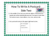 English Worksheet: How To Write A Postcard - 5 pages