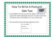 English Worksheet: How To Write A Postcard - 5 pages
