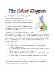 English Worksheet: the united kingdom an outline