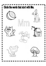 English Worksheet: Mm words  2 pages 