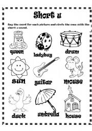 English Worksheet: Short u sound