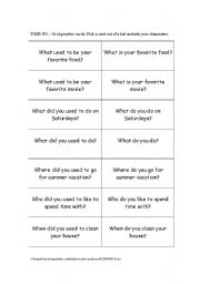 English Worksheet: Grammar: Used to Practice Speaking Questions