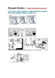 English Worksheet: PRESENT PERFECT COMICS AND EXERCISES