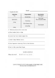 English worksheet: Comparatives and superlatives