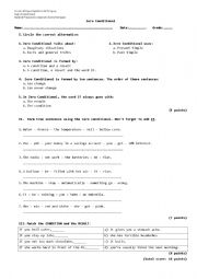 English Worksheet: zero conditional