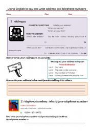 Using English to say and write addresses and telephone numbers