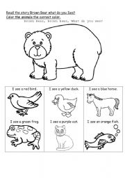 English Worksheet: Brown Bear what do you see?