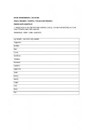 English Worksheet: SPEAKING / WRITING / VOCABULARY BUILDING PERSONALITY ADJECTIVES