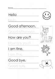 English Worksheet: Greetings and farewells 