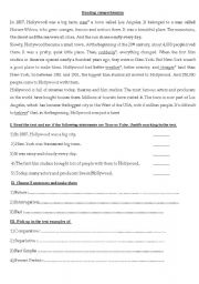 English Worksheet: hollywood reading comprehension