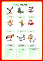 English Worksheet: FARM ANIMALS