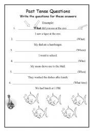 English Worksheet: Past Tense Questions