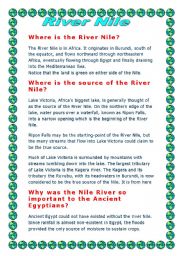 English Worksheet: River Nile