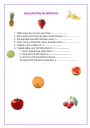 English worksheet: Fruit