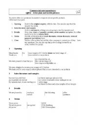 English Worksheet: Business correspondence: writing offers