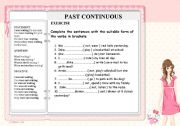 English Worksheet: PAST CONTINUOUS - for the beginners TENSES PART 7