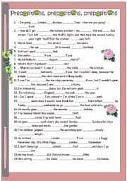 English Worksheet: Prepositions, prepositions, prepositions!!!