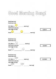 English worksheet: Good Morning song!