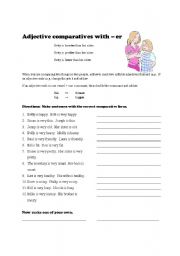 English Worksheet: Comparative Adjectives