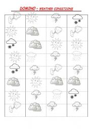 English Worksheet: DOMINO - weather conditions