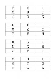 English Worksheet: ABC bingo