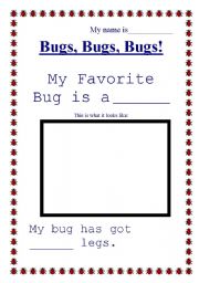 English worksheet: Bugs, Bugs, Bugs