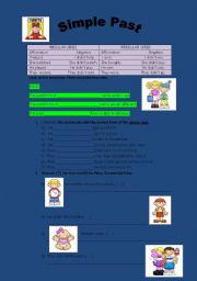English Worksheet: Simple past regular and irregular verbs