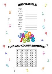 English Worksheet: Numbers