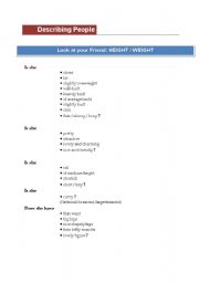 English worksheet: Describing People