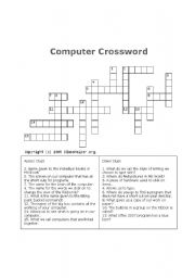 English Worksheet: Computer Crossword