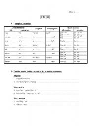 English Worksheet: To be