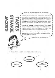 English Worksheet: Reading activity and speaking
