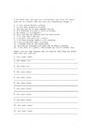 English Worksheet: Fun interactive reported Speech exercise