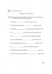 English Worksheet: Simple Past Vs. Past Progressive Practice