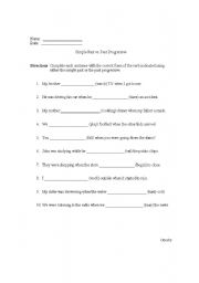 English Worksheet: Simple Past Vs. Past Progressive Practice