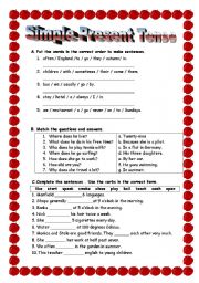 English Worksheet: Simple Present Tense