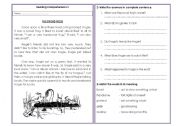 English Worksheet: Reading Comprehension