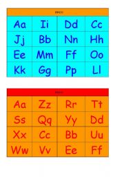 Alphabet Bingo Cards