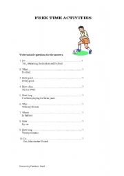 English Worksheet: Free time activities