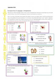 English Worksheet: European Day of Languages - Portugal