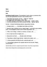 English Worksheet: Parallel Structure Practice