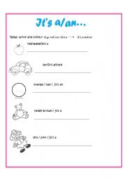 English Worksheet: my first english lesson