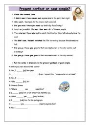 English Worksheet: Present Perfect vs Past Simple
