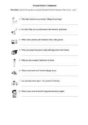 English Worksheet: Present Perfect continuous worksheet