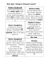 English Worksheet: family role play